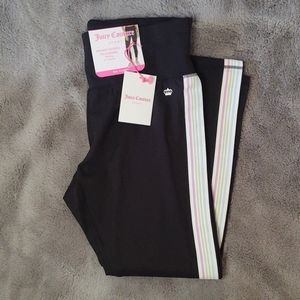 Juicy Couture Sport Black Striped Leggings NWT